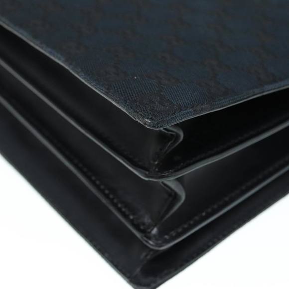 GUCCI GG Canvas Business Bag Black Silver 015 3708 Auth ki4743 - Picture 13 of 16